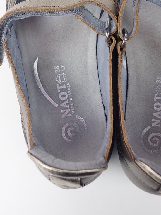 Naot Womens Sz 7/7.5 EU 38 Brown Gold Leather Kirei Mary Jane Shoes - Picture 6 of 12